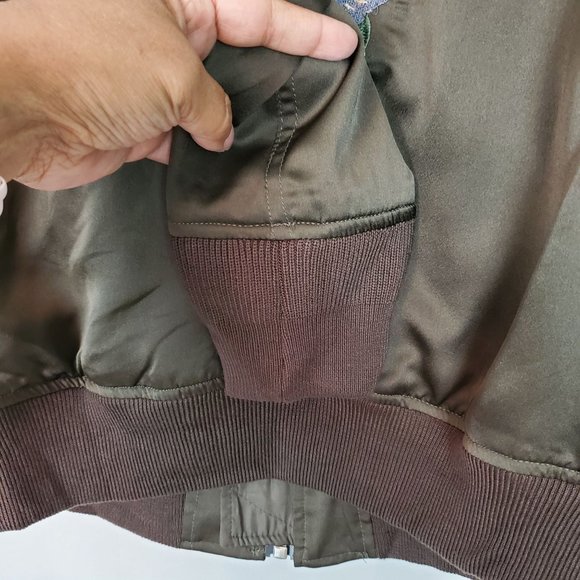 NWOT Olivaceous Floral Embroidered Bomber Jacket - Picture 6 of 9